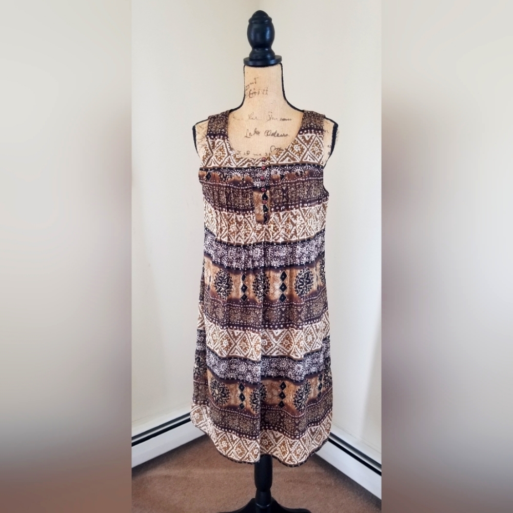 Bohemian Brown Sleeveless Dress